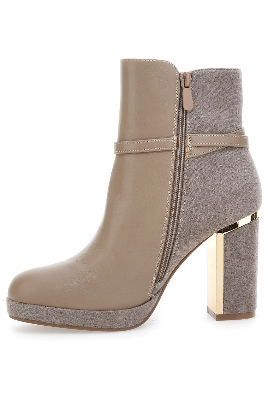Stivaletti Beige con Tacco Alto e Plateau e Dettagli Dorati RQ23WT7-LE HAVRE PARIS Online