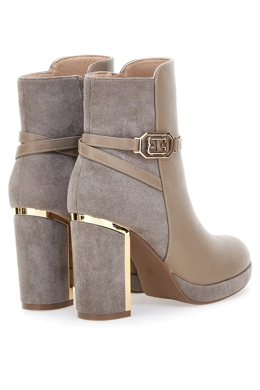 Stivaletti Beige con Tacco Alto e Plateau e Dettagli Dorati RQ23WT7-LE HAVRE PARIS Online