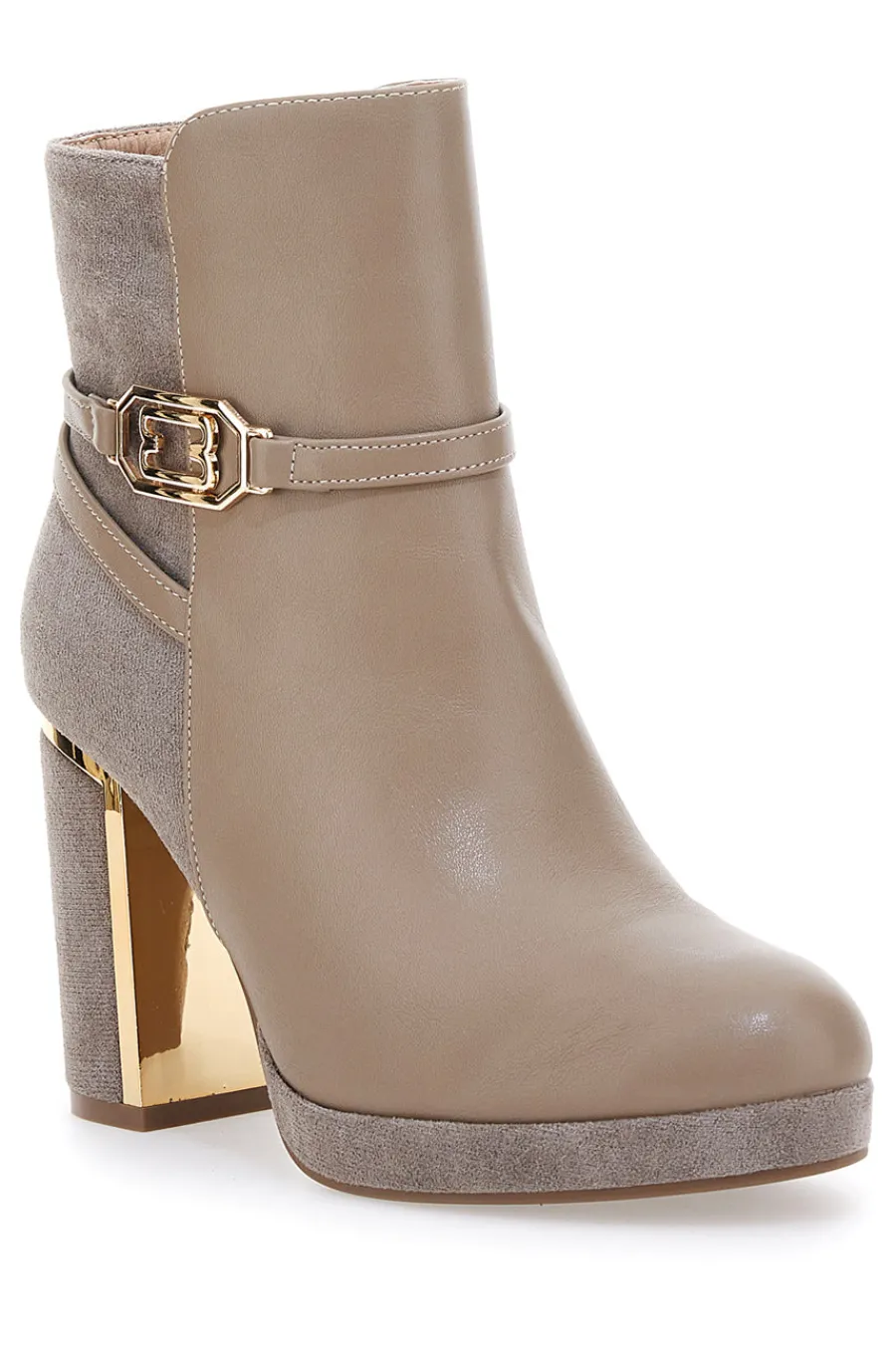 Stivaletti Beige con Tacco Alto e Plateau e Dettagli Dorati RQ23WT7-LE HAVRE PARIS Online