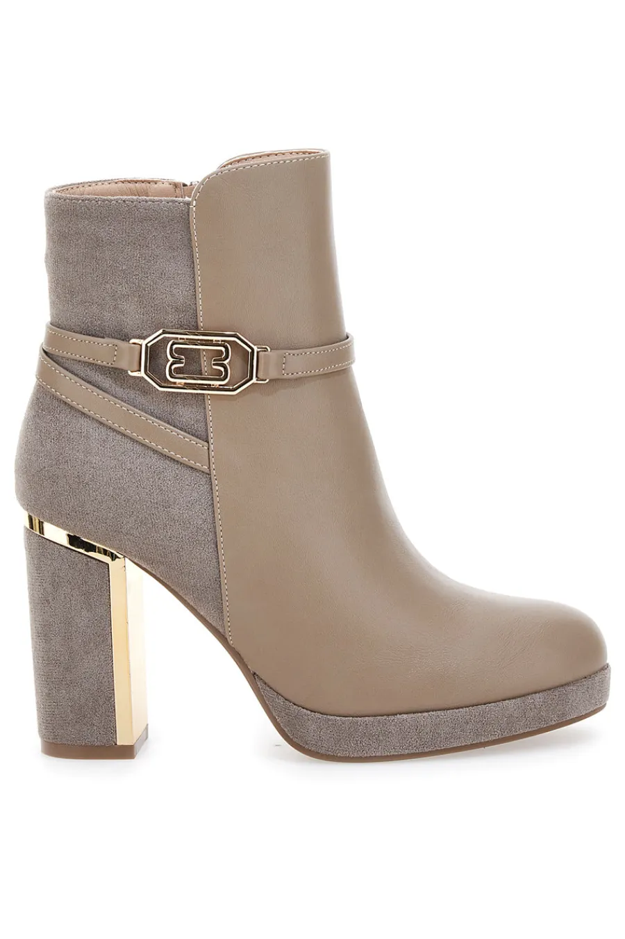 Stivaletti Beige con Tacco Alto e Plateau e Dettagli Dorati RQ23WT7-LE HAVRE PARIS Online