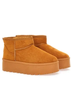 Stivaletti beige effetto pantofola con platform e interno in pelo PK1497C-PITTARELLO LOVE