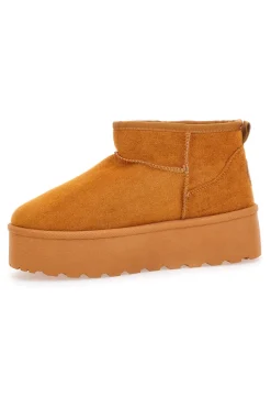 Stivaletti beige effetto pantofola con platform e interno in pelo PK1497C-PITTARELLO LOVE