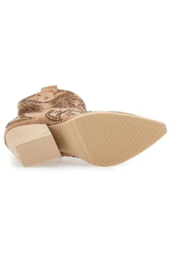 Stivaletti Camel Con Strass P590-FIRST LADY Hot