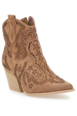 Stivaletti Camel Con Strass P590-FIRST LADY Hot