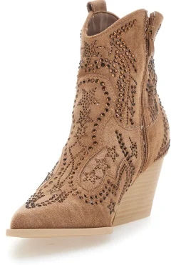 Stivaletti Camel Con Strass P590-FIRST LADY Hot