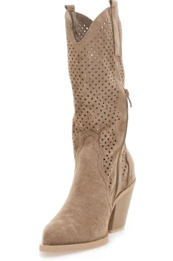 Stivaletti Khaki Con Cerniera P549-FIRST LADY Online