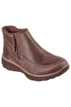 Stivaletti marroni con zip e Memory Foam Easy Going Into Fall-SKECHERS Clearance