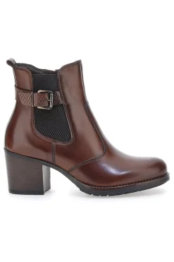 Stivaletti marroni in vera pelle con tacco a blocco 3047-PITTARELLO CLASS