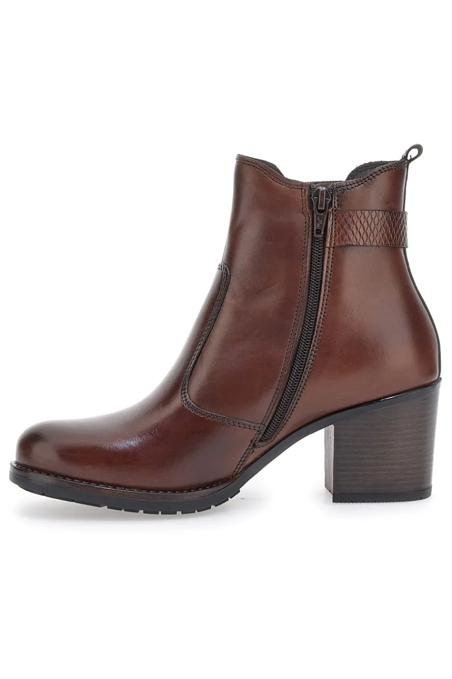 Stivaletti marroni in vera pelle con tacco a blocco 3047-PITTARELLO CLASS
