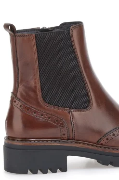 Stivaletti marroni in vera pelle con lavorazione brogue 682-PITTARELLO CLASS Discount