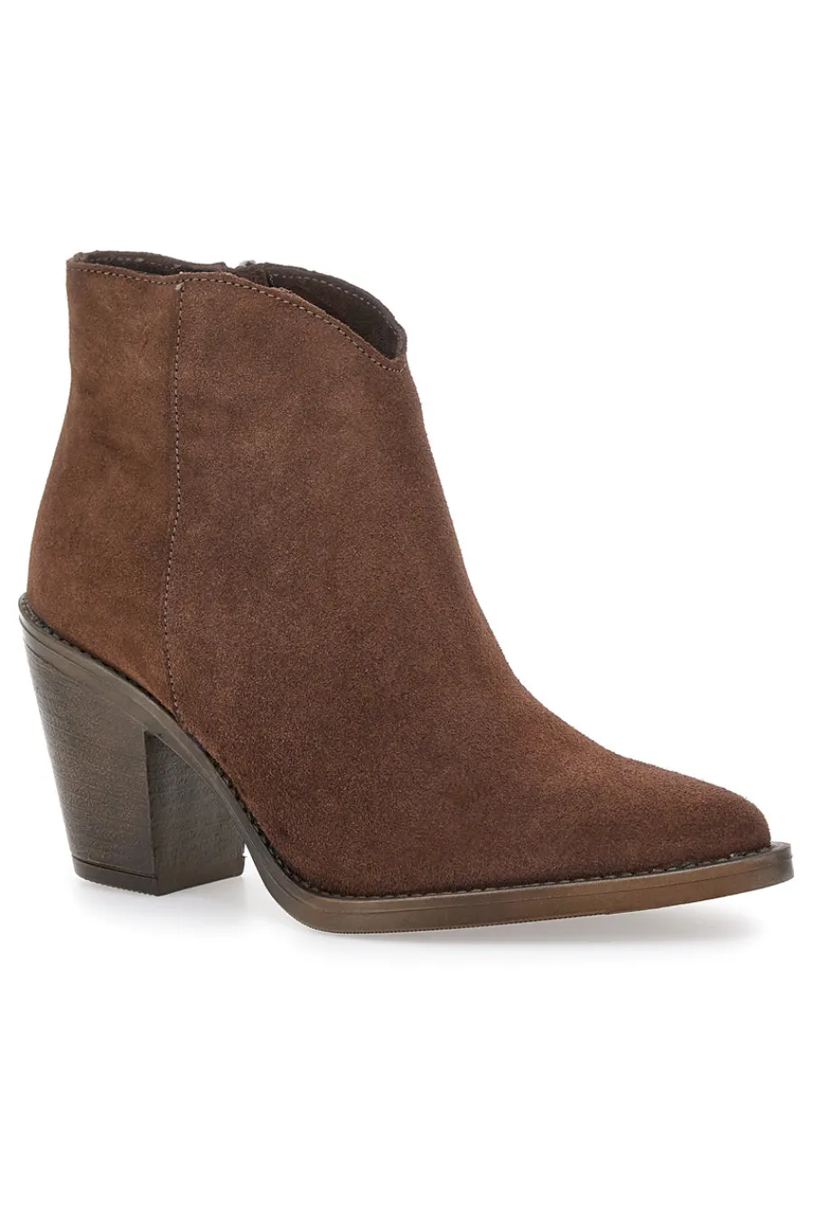 Stivaletti marroni scamosciati in vera pelle con tacco alto squadrato 6326400-PITTARELLO GLAM Best