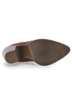 Stivaletti marroni scamosciati in vera pelle con tacco alto squadrato 6326400-PITTARELLO GLAM Best