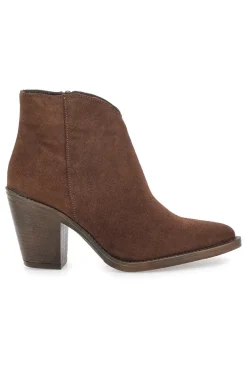 Stivaletti marroni scamosciati in vera pelle con tacco alto squadrato 6326400-PITTARELLO GLAM Best