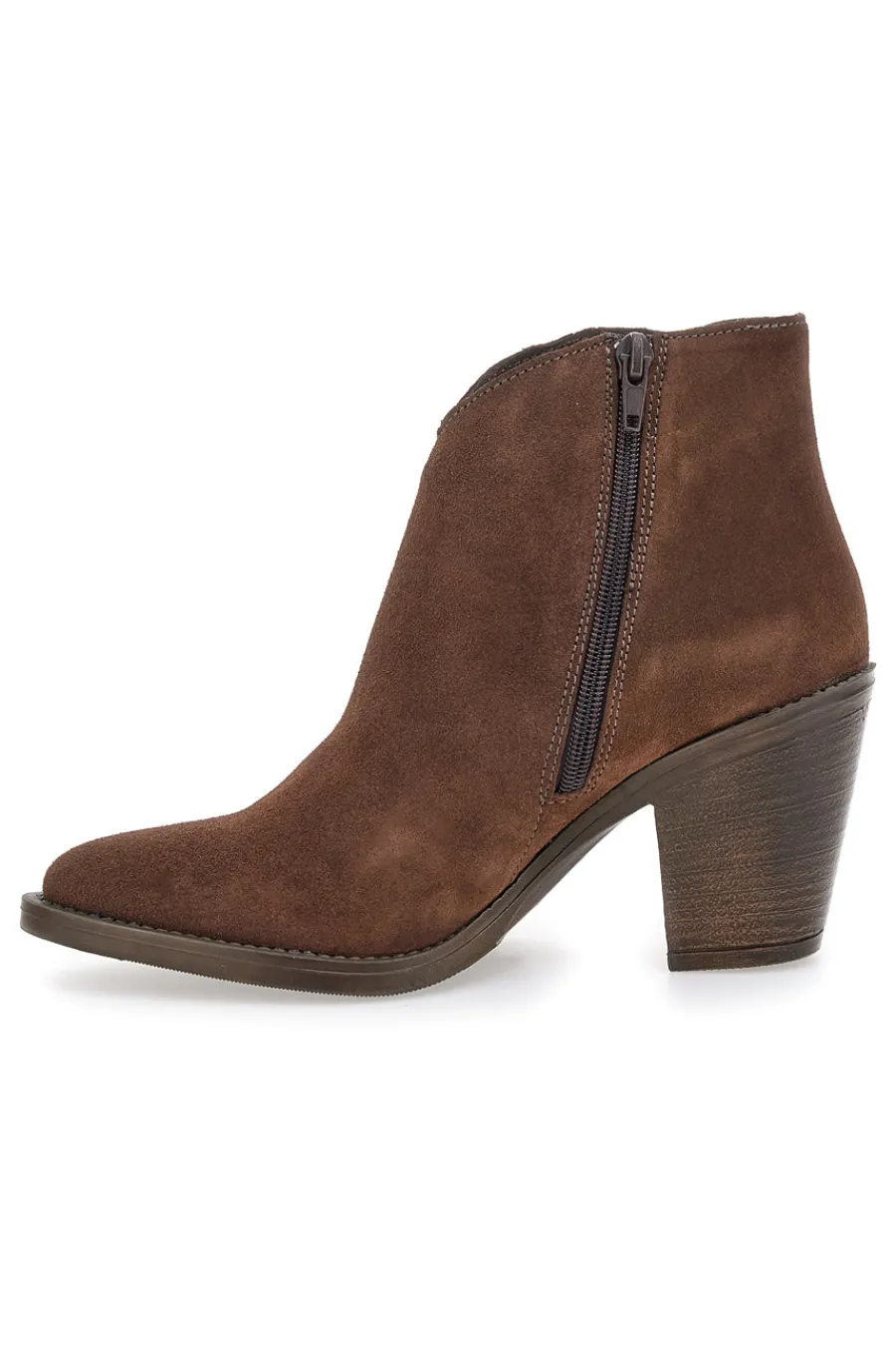 Stivaletti marroni scamosciati in vera pelle con tacco alto squadrato 6326400-PITTARELLO GLAM Best