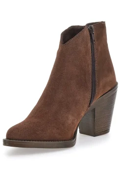 Stivaletti marroni scamosciati in vera pelle con tacco alto squadrato 6326400-PITTARELLO GLAM Best
