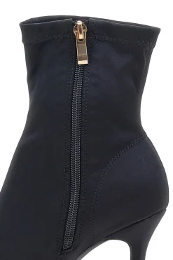 Stivaletti neri a calza con tacco a spillo P632-THE FIRST Best