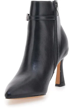 Stivaletti neri con cinturino metal e tacco svasato 6052-LE HAVRE PARIS New