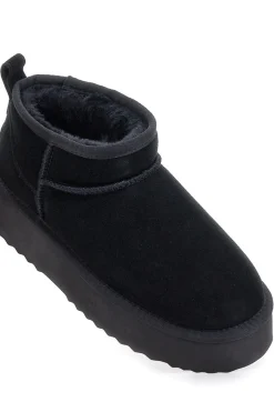 Stivaletti neri con pelo interno stile pantofola 3547-PITTARELLO WOW Outlet