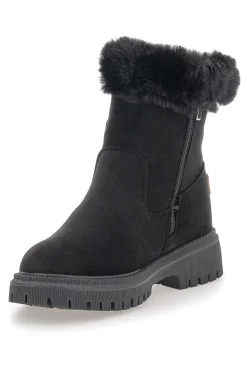Stivaletti neri con zip laterale, fibbia e interno con pelo CAW759092020-CARRERA Best