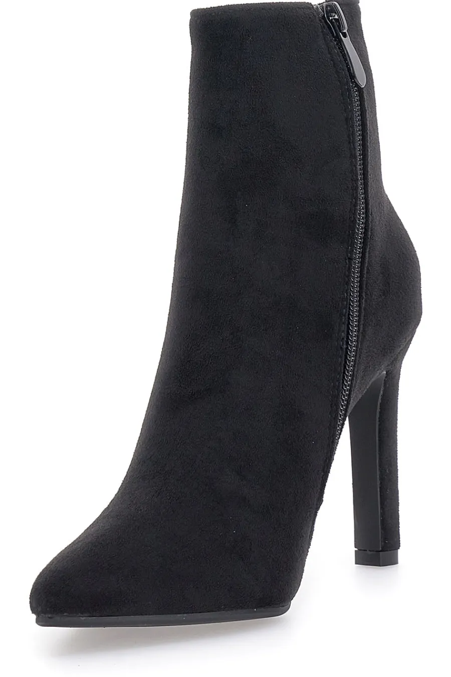 Stivaletti Neri Effetto Suede Con Tacco 10 cm 486-THE FIRST Discount