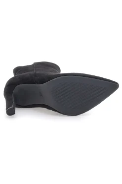 Stivaletti Neri Effetto Suede Con Tacco 10 cm 486-THE FIRST Discount