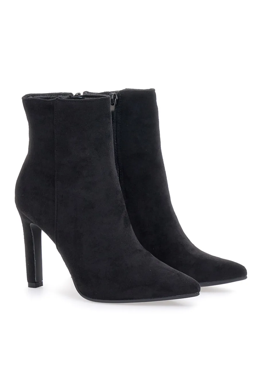 Stivaletti Neri Effetto Suede Con Tacco 10 cm 486-THE FIRST Discount