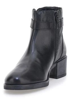 Stivaletti neri in pelle con fibbia laterale 853065-PITTARELLO CLASS Discount