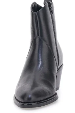 Stivaletti neri in pelle con tacco medio 865040-PITTARELLO CLASS Discount