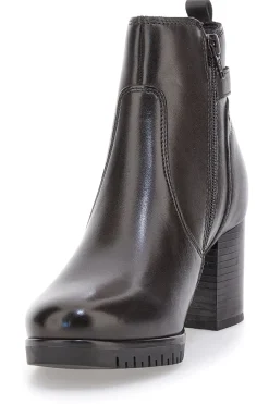 Stivaletti neri in pelle con tacco largo 3121-PITTARELLO CLASS Discount