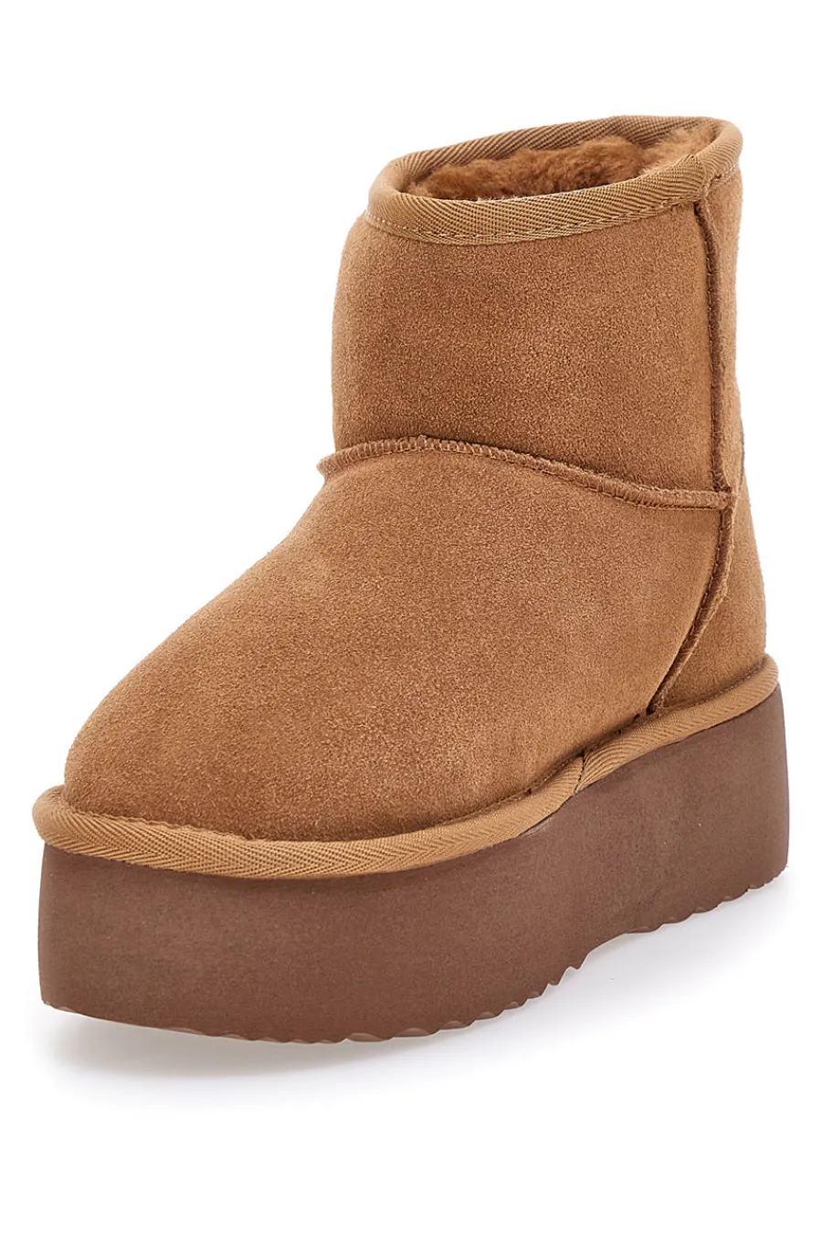 Stivaletti pantofole con suola platform e interno in pelo L1251-MON DIEU New
