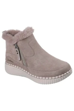 Stivaletti taupe in suede con zip e memory foam Wilshire Blvd Fresh Zip-SKECHERS New
