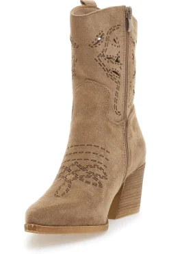 Stivaletti Texani Khaki Con Cerniera Cafè Cost H3W205816-CAFÈ COST Best
