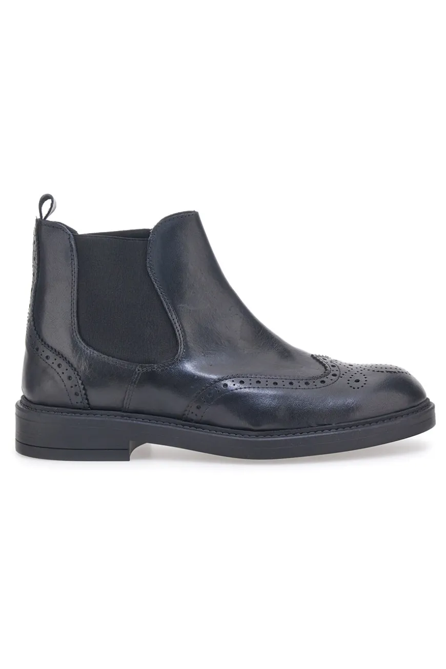 Stivaletto Beatles Vera Pelle Nero Longford 4001