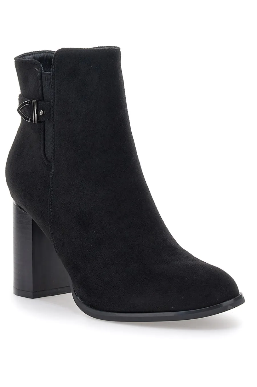 Stivaletto nero effetto camoscio con tacco Alto 370-ENERGY Discount