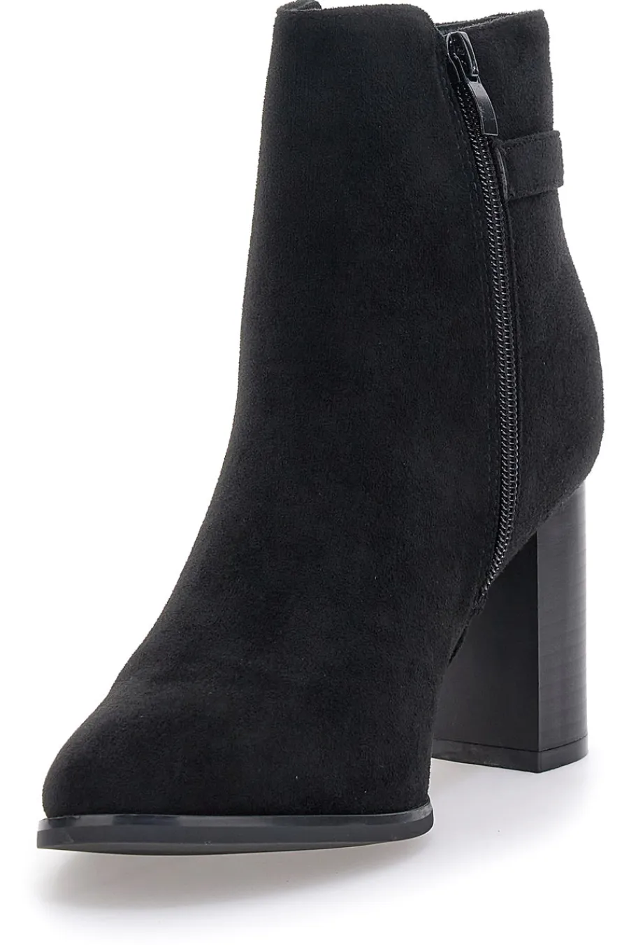 Stivaletto nero effetto camoscio con tacco Alto 370-ENERGY Discount