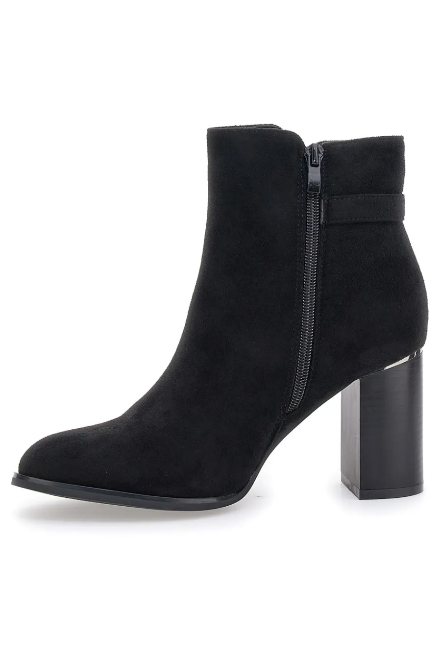 Stivaletto nero effetto camoscio con tacco Alto 370-ENERGY Discount