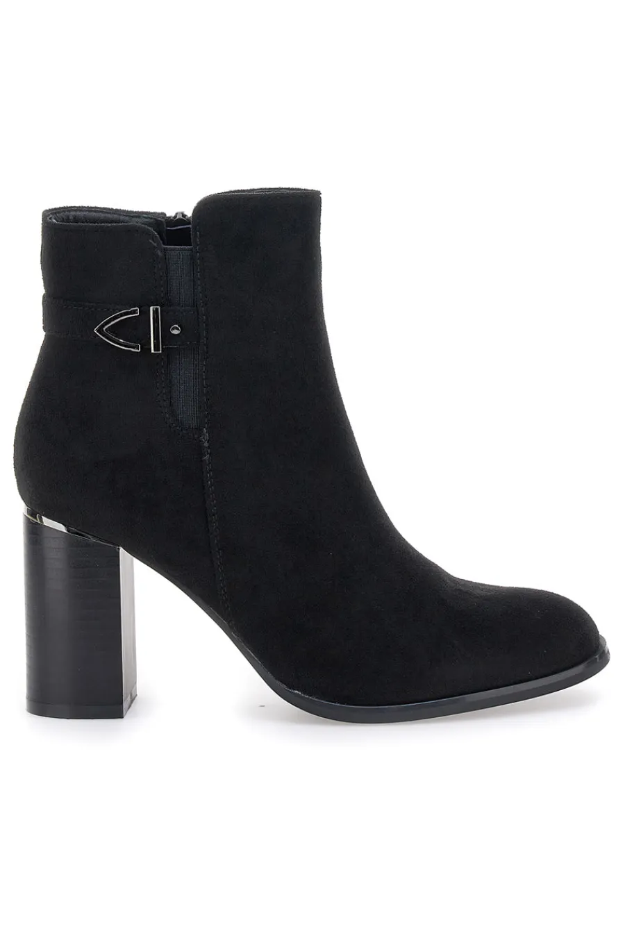 Stivaletto nero effetto camoscio con tacco Alto 370-ENERGY Discount