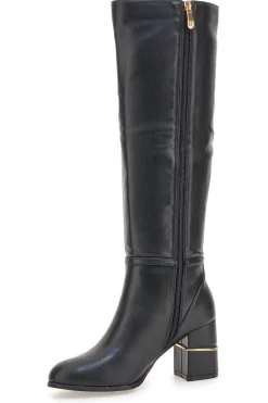 Stivali alti neri con dettagli dorati 8366M-LAURA BIAGIOTTI Discount