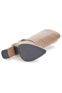 Stivali beige con tacco alto e cinturino 6002-LE HAVRE PARIS