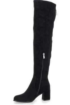 Stivali neri sopra al ginocchio con zip gioiello 1983G425-LE HAVRE PARIS Clearance