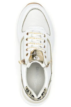 Stringate Bianche con Dettagli Oro e Leopardati 8481-LAURA BIAGIOTTI Clearance