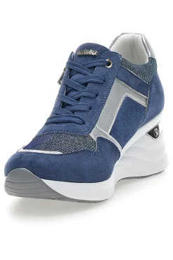 Stringate Blu con Platform e Tomaia Decorata 433 IN-INBLU