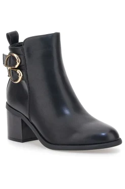 P635 e Stiefeletten mit Absatz und doppelter goldener Schnalle-THE FIRST