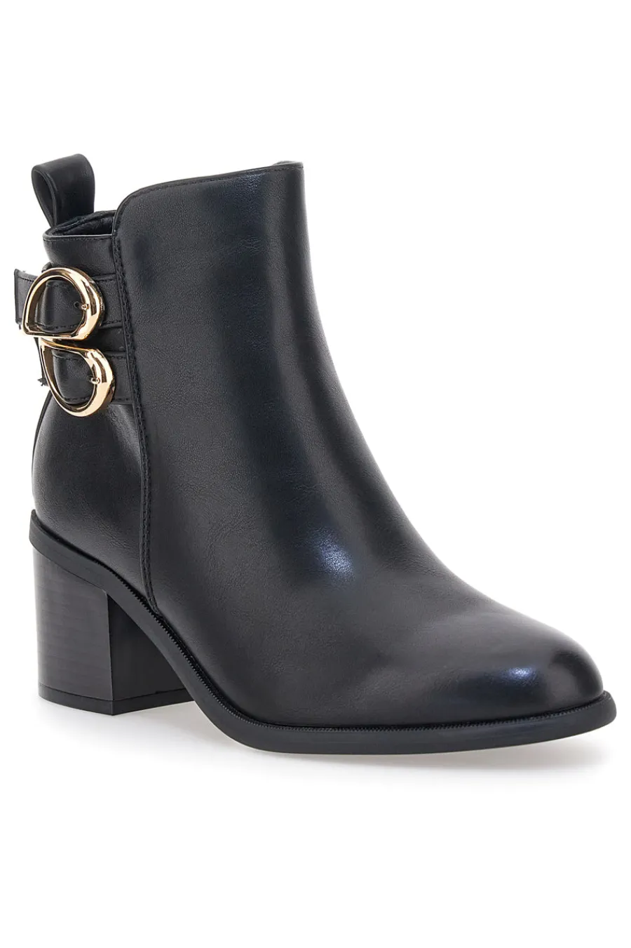 P635 e Stiefeletten mit Absatz und doppelter goldener Schnalle-THE FIRST