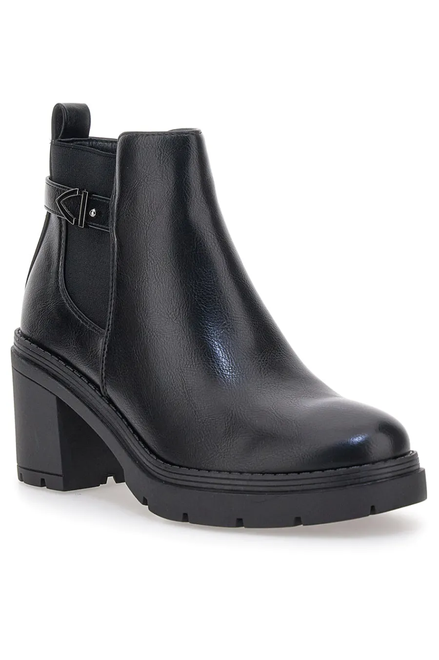 P629 e Stiefeletten mit mittelhohem Absatz und seitlichem Riemen-THE FIRST Best