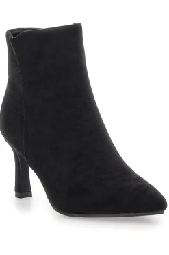 P625 – Stiefeletten aus schwarzem Wildleder mit Stilettoabsatz-THE FIRST Discount