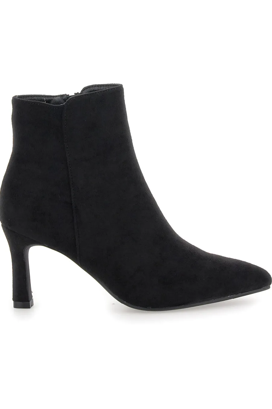 P625 – Stiefeletten aus schwarzem Wildleder mit Stilettoabsatz-THE FIRST Discount