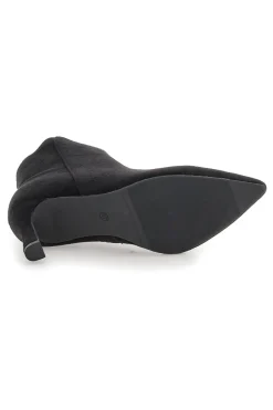P625 – Stiefeletten aus schwarzem Wildleder mit Stilettoabsatz-THE FIRST Discount