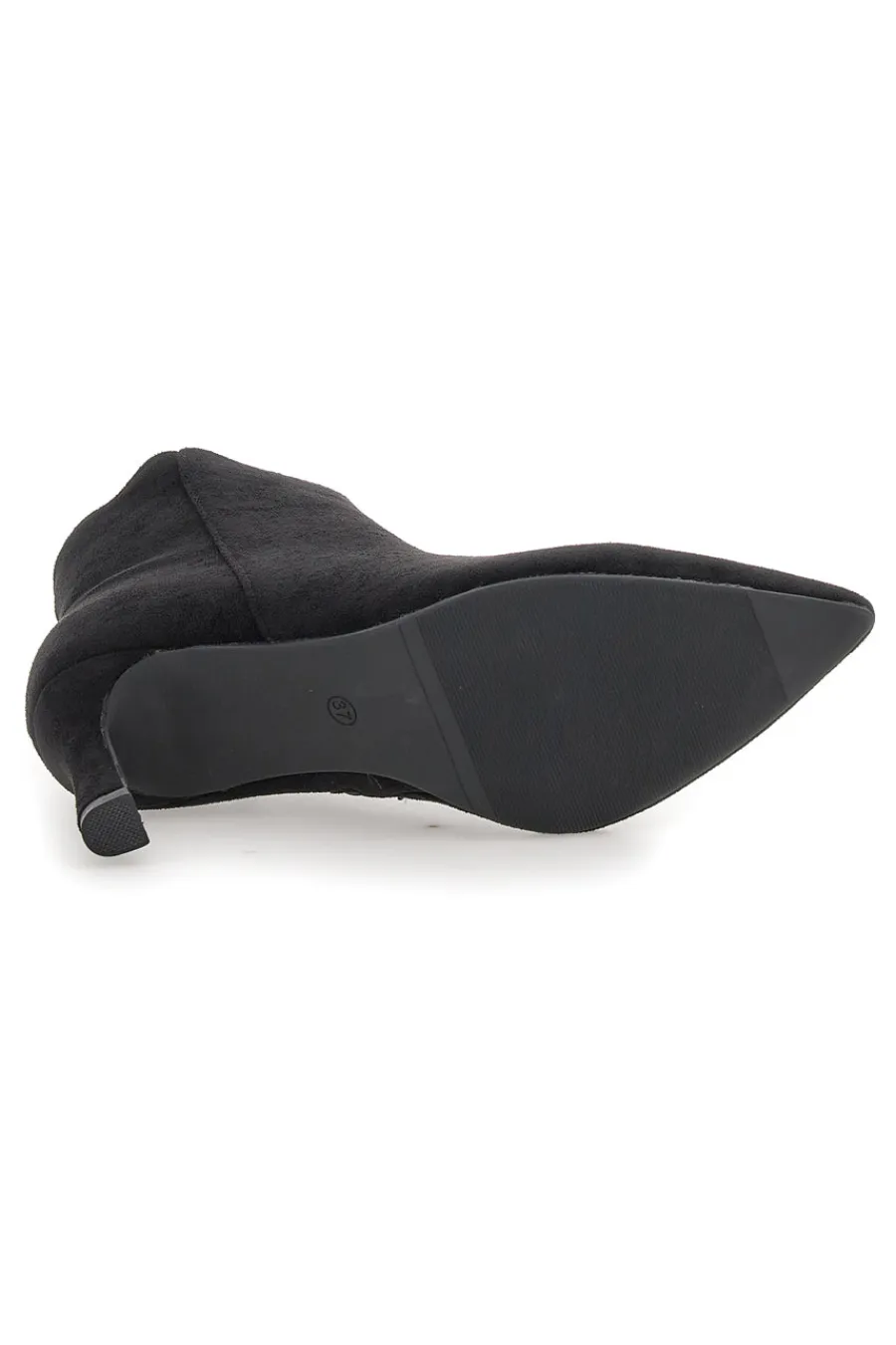 P625 – Stiefeletten aus schwarzem Wildleder mit Stilettoabsatz-THE FIRST Discount