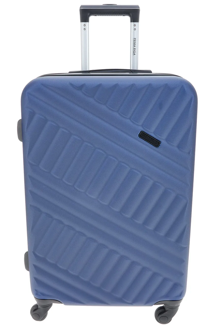 Trolley blu rigido con ruote piroettanti Prima Riga PR162/P